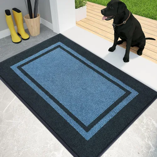 Miniatura 22 de PURRUGS Tapete para puerta con atrapamiento de suciedad, 20 x 32 pulgadas, antideslizante, lavable a máquina, tapete de entrada, tapete para puerta