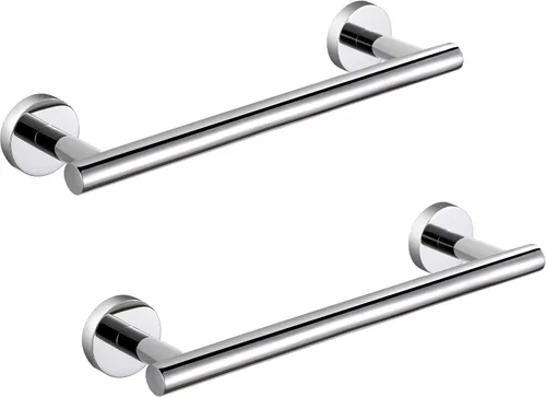 Miniatura 16 de SEIDO Toallero de acero inoxidable 304 para pared de baño, longitud útil de 9.6 pulgadas, barra de toalla de mano dorada cepillada, barra de toalla