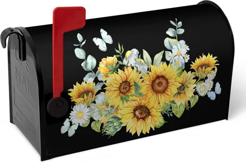 Miniatura 24 de Funda para buzón de verano magnética, girasol de verano impermeable, fundas para buzón de primavera, mariposas florales, buzón de poste, cubiertas