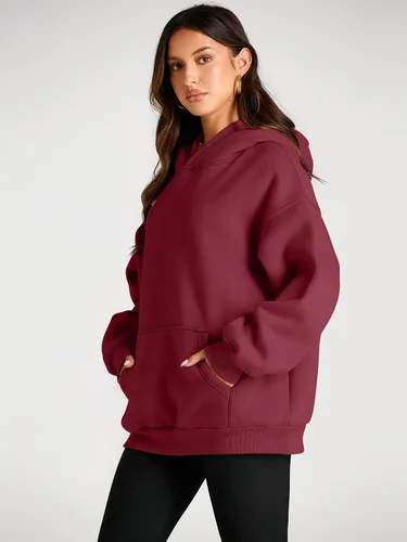 Miniatura 123 de Trendy Queen - Sudaderas extragrandes con capucha para mujer, suéteres de manga larga, sin botones, de vellón, de otoño, ropa de invierno