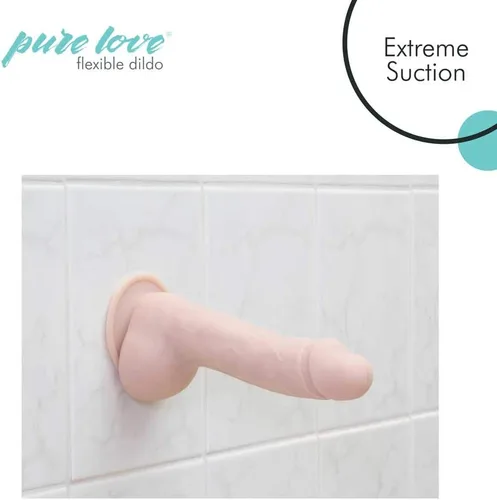 Miniatura 3 de Pure Love - Vibrador de silicona con ventosa, 7.5 in, color beige, juguete sexual para adultos