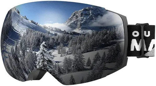 OutdoorMaster Gafas de esquí PRO – sin marco, lente intercambiable, 100% protección UV400, gafas de nieve para hombres y mujeres
