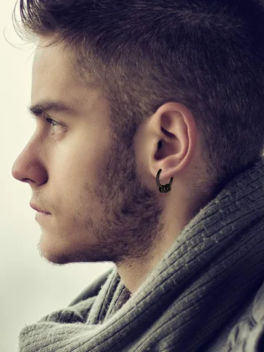 Miniatura 6 de Hicarer 20 aretes colgantes de acero inoxidable para hombre, aretes de aro con bisagras Kpop