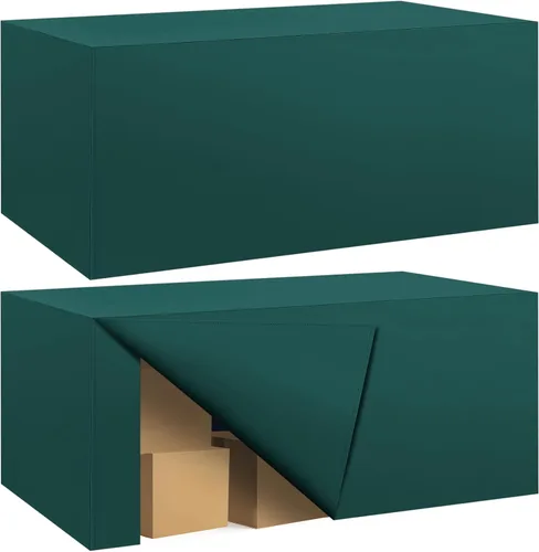 Miniatura 20 de Paquete de 2 manteles ajustados para mesa rectangular de 4 pies, 48 x 24 pulgadas, cubiertas de mesa verde manzana, tela de poliéster resistente al