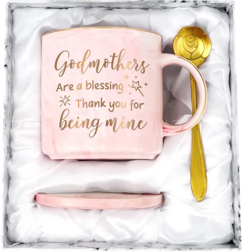 Maustic Regalo para madrina, regalo de propuesta de madrina, taza de Godmothers Are a Blessing, regalo de Navidad para el Día de la Madre de