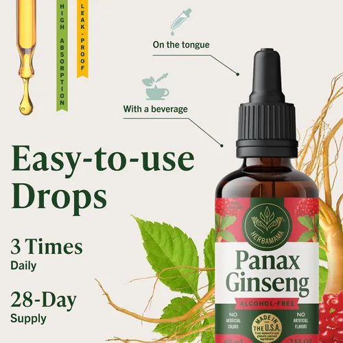 Miniatura 9 de HERBAMAMA Panax - Tintura de raíz de ginseng – Apoyo energético vegano con extracto de ginseng rojo coreano gotas líquidas – Suplemento de apoyo