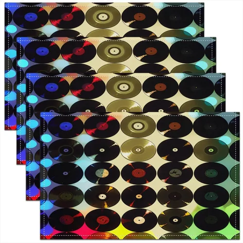 Miniatura 27 de jejeloiu Juego de 4 manteles individuales decorativos de hongos de 18 x 12 pulgadas, manteles individuales de mesa con diseño de hongos de dibujos