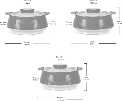 Miniatura 6 de Milton Cacerola para comida caliente, olla caliente de acero inoxidable con aislamiento de doble pared interior con tapa, caja de servir