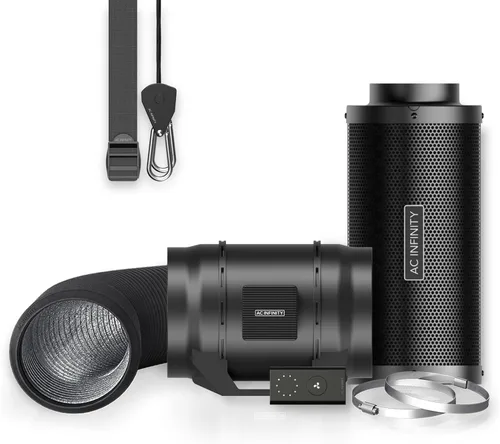Miniatura 11 de AC Infinity CLOUDLINE LITE - Kit de filtración de aire de 4 pulgadas, ventilador en línea y filtro de carbono, sistema de refrigeración