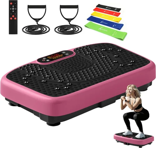 Miniatura 18 de SoftGym Waver Vibration Plate Exercise Machine for Lymphatic Drainage Weight Loss,120 Speed Levels Vibrating Platform with Resistance