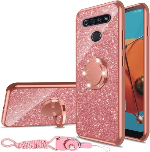 Miniatura 14 de nancheng Bonita funda de teléfono con purpurina para LG Velvet 5G (LM-G900)/LG Velvet 5G UW Lujo Brillante Suave TPU Anti arañazos Anti-caída Oro