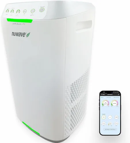 Nuwave Oxypure - Purificador de aire cero con filtros lavables y reutilizables para habitaciones grandes | Limpiadores de aire inteligentes 99.9% de