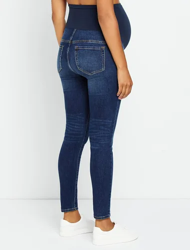Miniatura 2 de Motherhood Maternity Jeans de maternidad ajustados para mujer color azul índigo ajuste secreto sostenible vientre