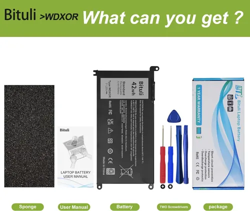 Miniatura 6 de WDX0R - Batería de repuesto para laptop Dell Inspiron 13 15 5000 7000 Series 7579 5570 7378 5567 7573 5379 5378 Latitude 3490 3590 3340 3400 3390