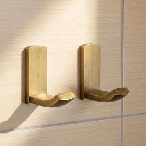 Miniatura 5 de Flybath Soporte de papel higiénico de latón antiguo con 2 ganchos para abrigos montado en la pared