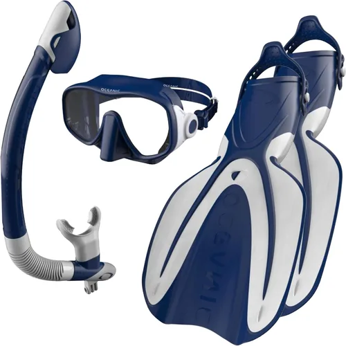 Conjunto de esnórquel Oceanic para adultos – Equipo premium de esnórquel para adultos con esnórquel de tapa seca, máscara de vidrio templado y