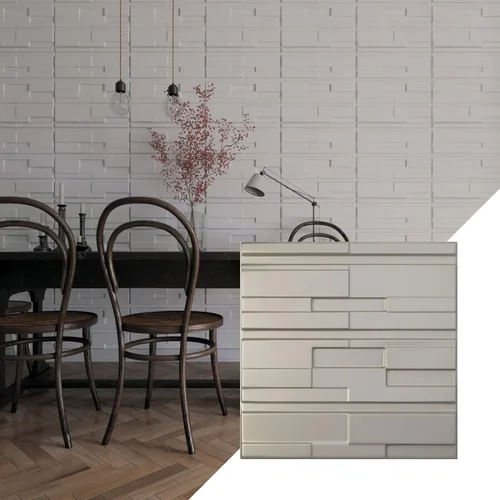 Miniatura 27 de Ekena Millwork 19 5/8 pulgadas de ancho x 19 5/8 pulgadas de alto, ladrillo desplazado EnduraWall decorativo 3D, cobre envejecido