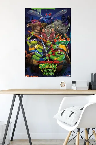 Miniatura 4 de Teenage Mutant Ninja Turtles: Mutant Mayhem - Póster de pared grupal, 34 pulgadas de largo x 22.4 pulgadas de ancho, versión sin marco