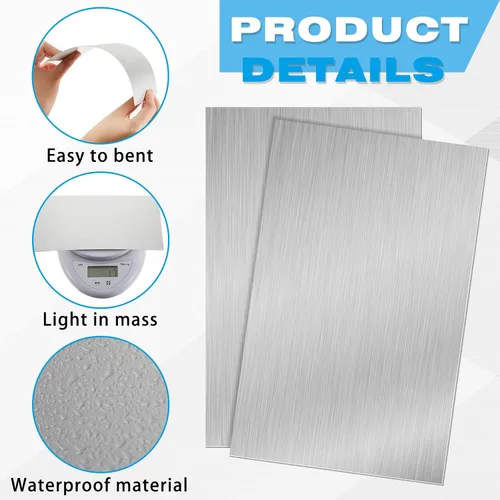 Miniatura 3 de Therwen 80 piezas de chapa de aluminio para techo intermitente de 5 x 7 pulgadas, techo de metal para cobertizo, impermeabilización alrededor