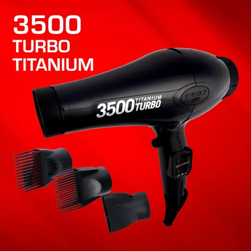 Miniatura 2 de Red Pro Secador de pelo de 3500 W Turbo Titanium con peine desenredante, cabello liso de secado rápido, multiajuste, botón de disparo frío, secadora
