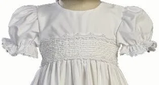 Miniatura 3 de Girls White Cotton Christening Gown with Bonnet Set - Baby or Infant Girls Christening Dress