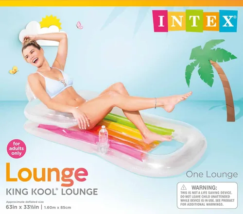 Miniatura 8 de Intex King Kool Inflatable Lounge, 63" X 33.5", 1 Pack (Colors May Vary)