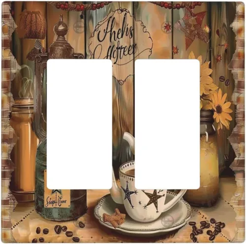 Miniatura 99 de Cubierta para interruptor de luz personalizable Personaliza la tuya propia, placa de pared doble basculante con imagen, logotipo, texto, 2 vías