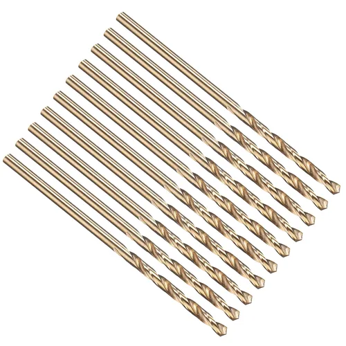 Miniatura 250 de PATIKIL Broca Jobber de 0.039 in, vástago recto M35 cobalto 5% acero de alta velocidad 135° acabado dorado para metal duro de acero inoxidable - 2