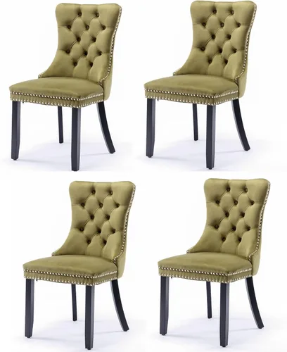 Miniatura 20 de Juego de 6 sillas de comedor modernas para sala de estar, cocina, patas de madera maciza, cojín acolchado de tela de lino, asiento y respaldo