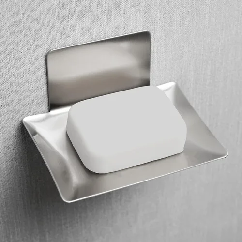 Miniatura 14 de Jaboneras para baño, soporte para jabón de barra con bandeja autodrenante, bandeja de jabón para pared de ducha, recipiente de jabón autoadhesivo