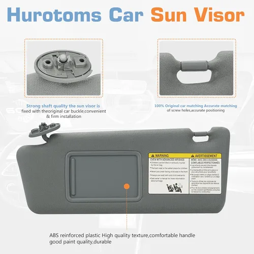 Miniatura 3 de Parasol para el lado izquierdo del conductor y del pasajero derecho gris sin luz para Toyota Tacoma 2005-2015, repuesto