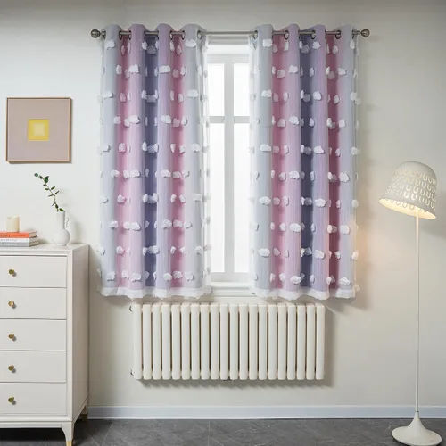 Miniatura 22 de Mysky Home Cortinas de doble capa, dormitorio, traslúcidas, opacas, habitación de niños, comedor, guardería, ojales, oscurecer la habitación, 52 x