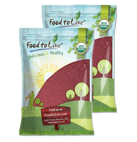 Miniatura 7 de Jugo de arándano orgánico en polvo, 4 onzas, sin OMG, sin sulfatos, crudos, veganos, a granel, ideal para jugos, batidos y bebidas instantáneas