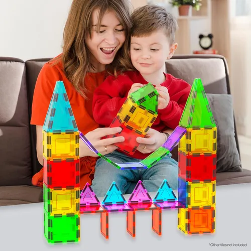 Miniatura 2 de PicassoTiles Bloque de construcción magnético Kit de construcción de azulejos magnéticos para niños, educativo STEM Aprendizaje, juego