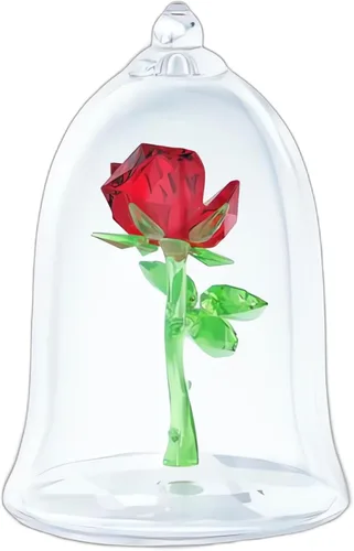 Miniatura 5 de Swarovski Figura coleccionable de cristal de la Bella y la Bestia, rosa encantada La belleza y la bestia