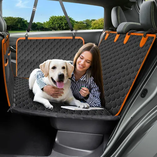 Miniatura 17 de Funda de asiento de coche para perros, funda de asiento para perros 600D resistente y duradera para asiento trasero, hamaca para perros 100%
