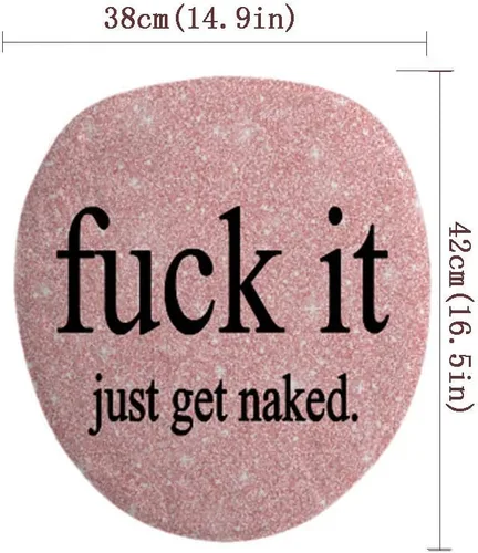 Miniatura 3 de Fuck It Juego de baño de tres piezas Get Naked, alfombra antideslizante impermeable, cubierta de inodoro y alfombrilla de baño