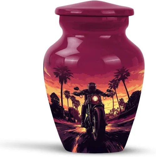 Urnas de motocicleta para cenizas para adultos, hombres y mujeres, pequeñas urnas de recuerdo de motocicleta para cenizas de hombre, urna de