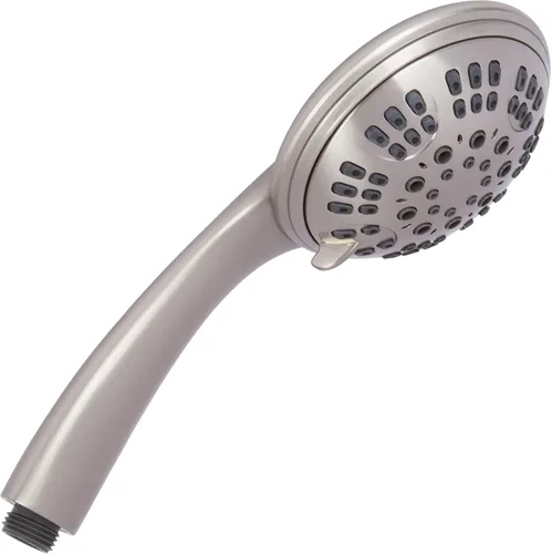 Aqua Elegante - Cabezal de ducha de mano de 1.8 GPM, níquel cepillado, boquillas autolimpiantes, 6 ajustes, libre de BPA
