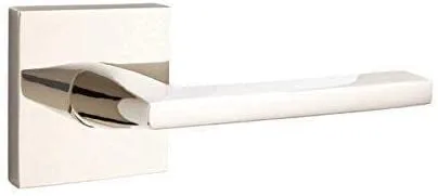 Miniatura 2 de Emtek Pasaje, roseta cuadrada, palanca Helios, acero inoxidable cepillado, RH
