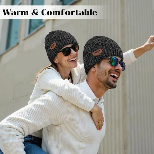 Miniatura 11 de Loritta Gorro de invierno cálido de punto grueso y holgado para hombre
