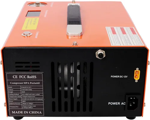 Miniatura 4 de Compresor de aire PCP, compresor de pistola de aire PCP portátil de 4500PSI con convertidor integrado, parada automática DC12V/AC120V Bomba
