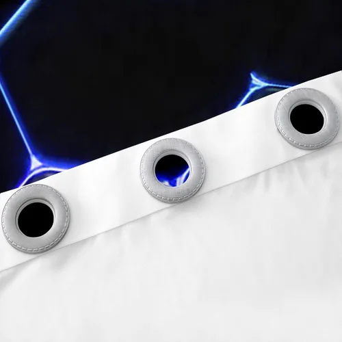 Miniatura 69 de Feelyou - Cortinas de ventana en forma de panal, tema geométrico hexagonal con luces de neón verdes, para chicos adolescentes y hombres, elegante