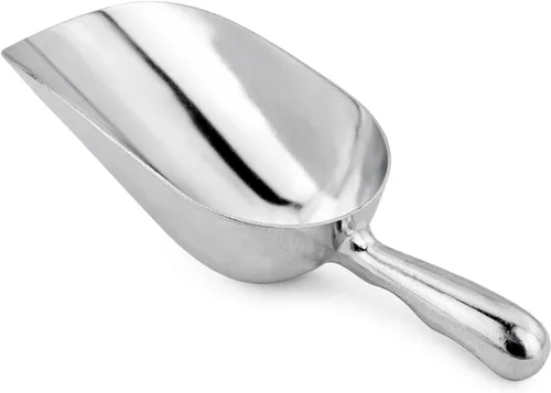Miniatura 14 de New Star Foodservice 34523 Cuchara utilitaria de aluminio fundido de una pieza con fondo redondo para barra de hielo y harina, 12 onzas, plateado