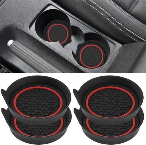 Miniatura 8 de HZEL Posavasos Portavasos para Automóvil, 4PCS Almohadillas Antideslizantes Impermeables para Botellas de Agua de Vehículos, Alfombrillas Empotradas