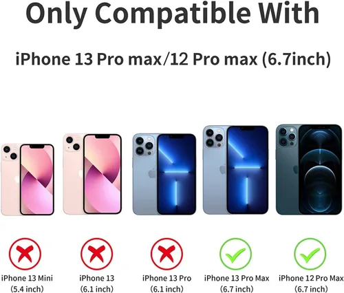 Miniatura 2 de VEGO Funda con soporte para iPhone 13 Pro Max / 12 Pro Max de 6.7 pulgadas con cubierta deslizante para lente, soporte de anillo giratorio de 360