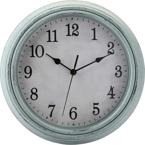 Jucoan Reloj de pared vintage de 12 pulgadas, reloj redondo silencioso sin tictac, funciona con pilas, reloj de pared decorativo rústico para sala