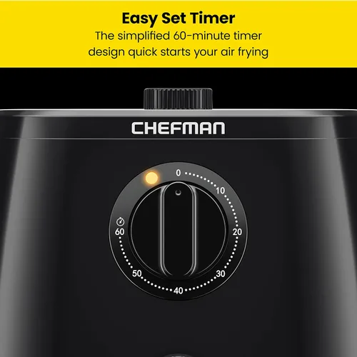 Miniatura 3 de Chefman TurboFry - Freidora de aire de 2 cuartos de galón, cesta y bandeja apta para lavavajillas, utiliza poco o ningún aceite para alimentos Negro