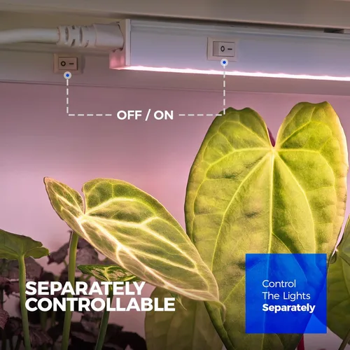 Miniatura 4 de Barrina Luz de cultivo para plantas de interior, luz solar de espectro completo, lámpara de crecimiento de 1 pie, bombillas LED de crecimiento, tira