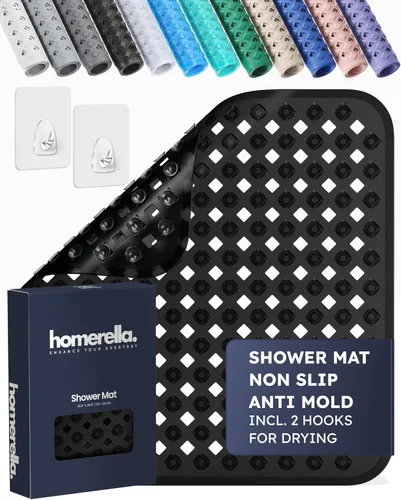 homerella Tapete de ducha antideslizante antideslizante para cabina de ducha interior, tapete de ducha antideslizante cuadrado de 21 x 21 pulgadas